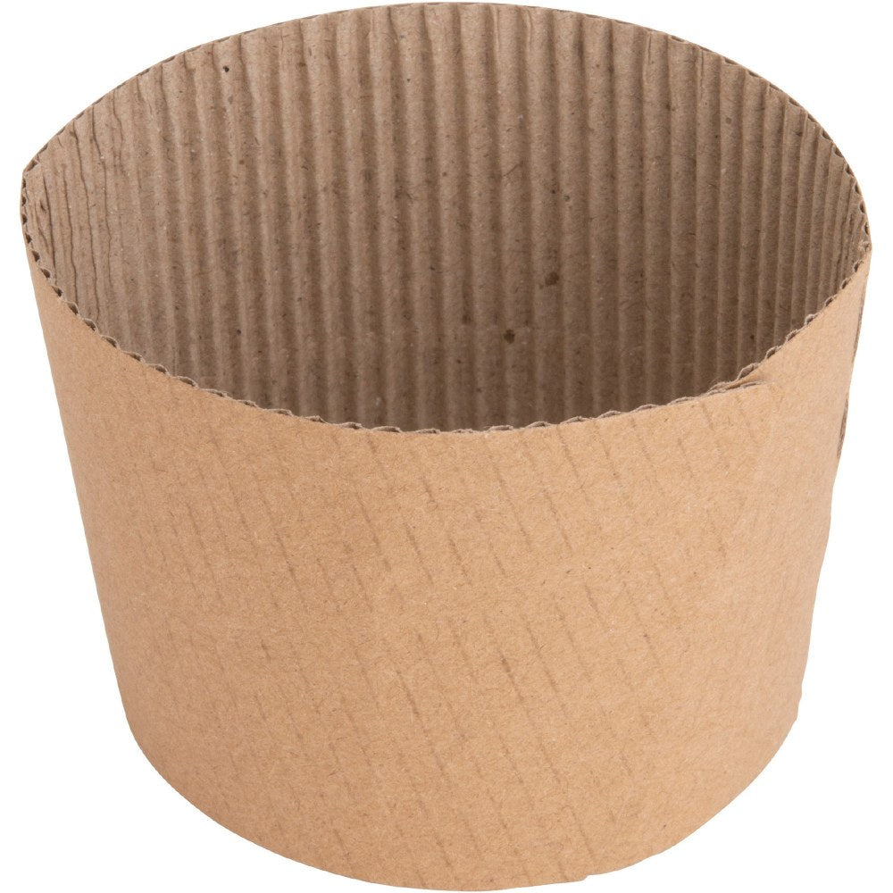 Genuine Joe Corrugated Hot Cup Sleeves, Brown, Pack Of 50