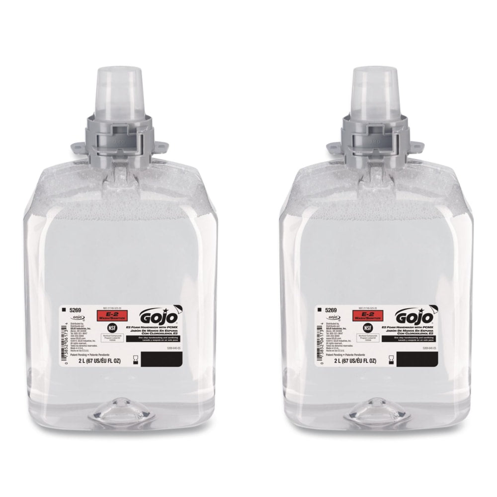 GOJO E2 Foam Handwash Refill with PCMX for FMX-20 Dispensers, Fragrance-Free, 2,000 mL, 2/Carton