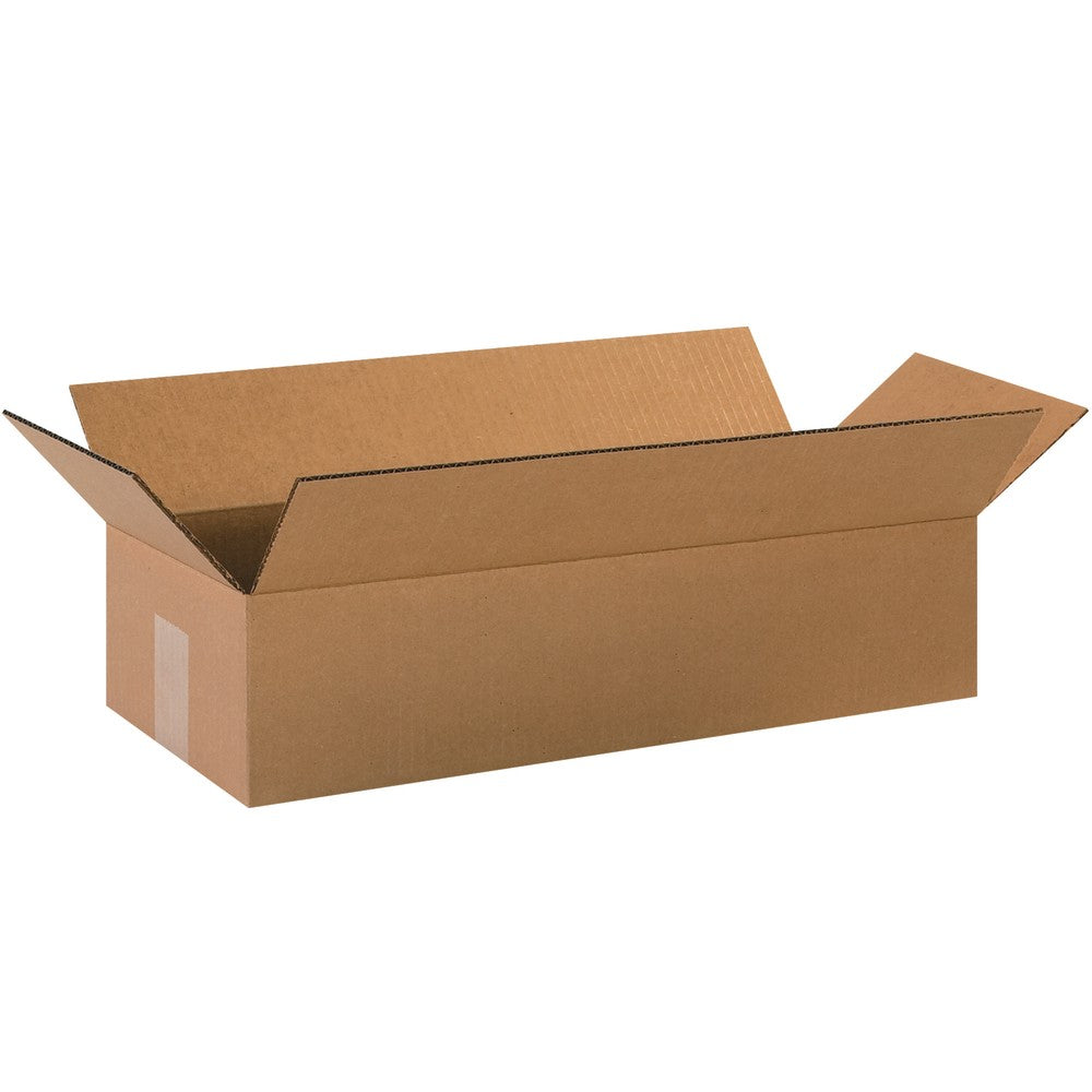 Partners Brand Long Corrugated Boxes, 4inH x 8inW x 20inD, Kraft, Bundle Of 25
