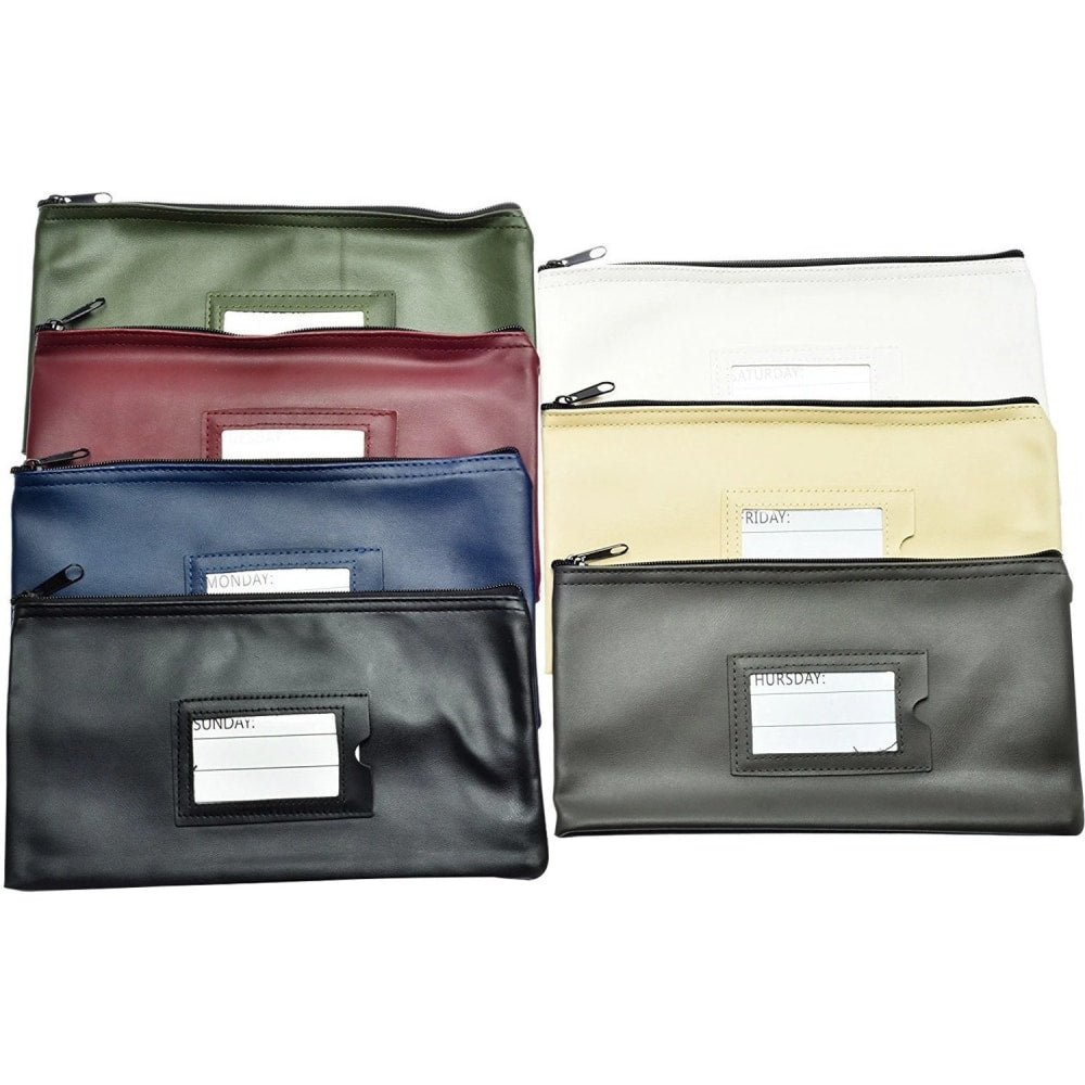 Nadex Coins Multicolor 7 Days Bank Deposit Cash and Coin Pouches, 11inx 6in, Zipper Closure, 7 Count - NCB91003AST
