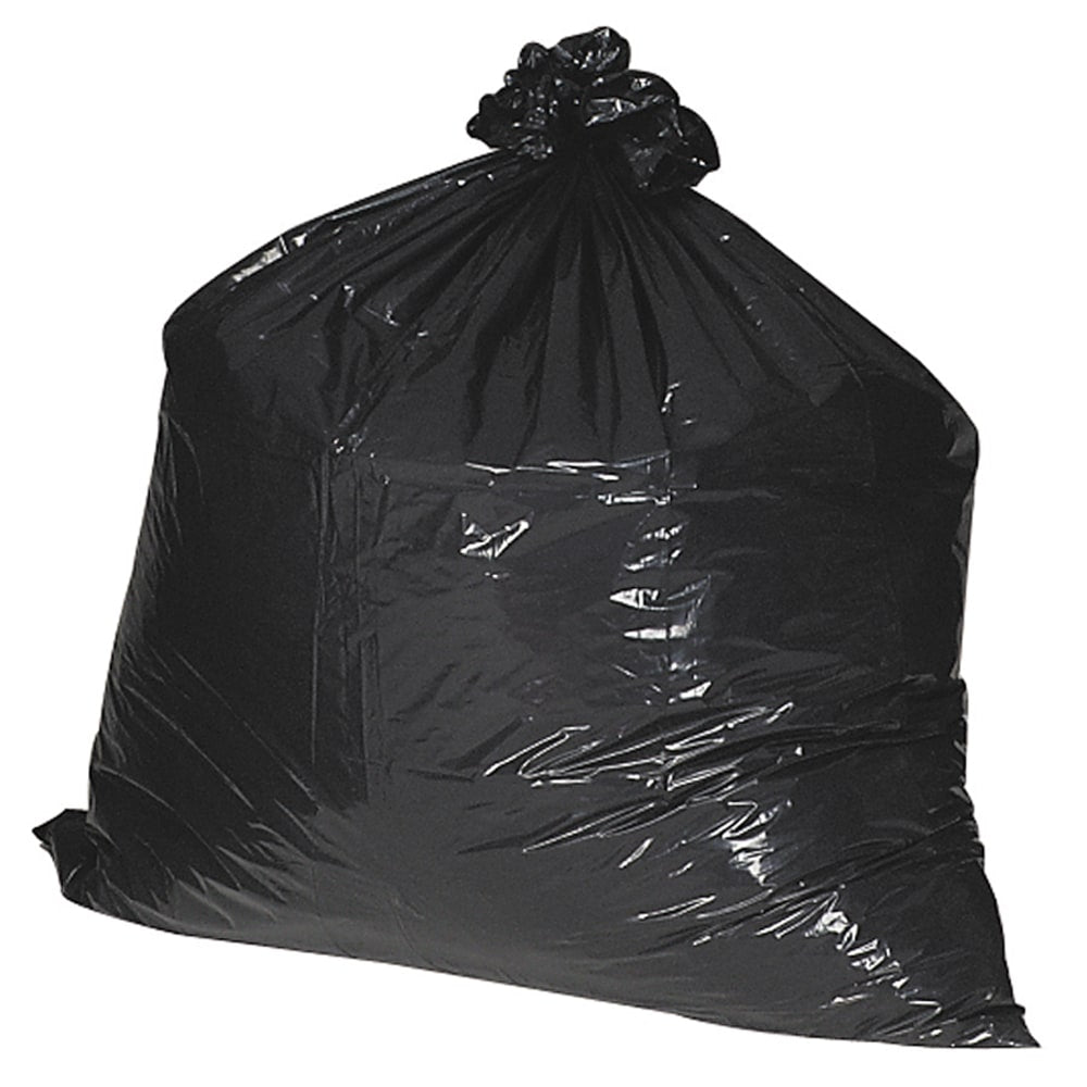 Nature Saver 1.25 mil Can Liners, 60 Gallons, 38in x 58in, 75% Recycled, Black, Box Of 100