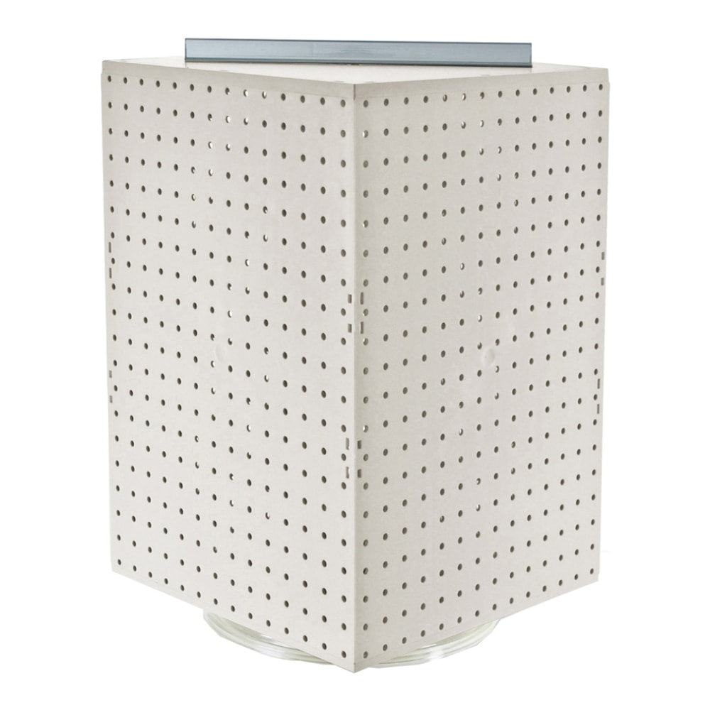 Azar Displays 4-Sided Revolving Pegboard Tabletop Display, 20inH x 14inW x 14inD, White