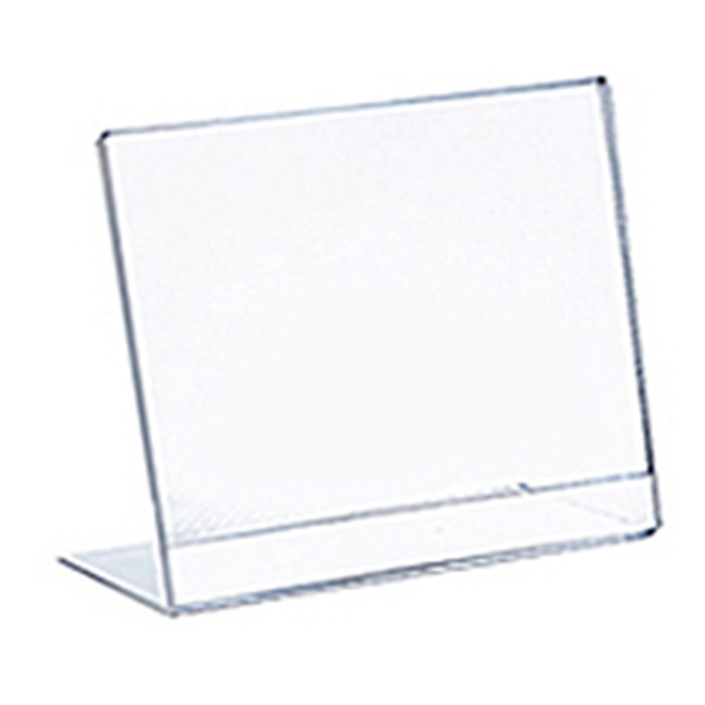 Azar Displays L-Shaped Acrylic Sign Holders, 3-1/2in x 3-1/2in, Clear, Pack Of 10 Holders