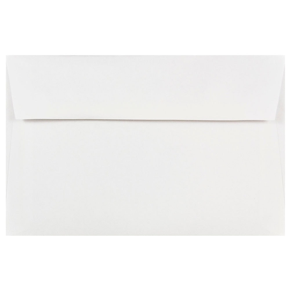 JAM Paper Booklet Invitation Envelopes, A9, Gummed Seal, White, Pack Of 25
