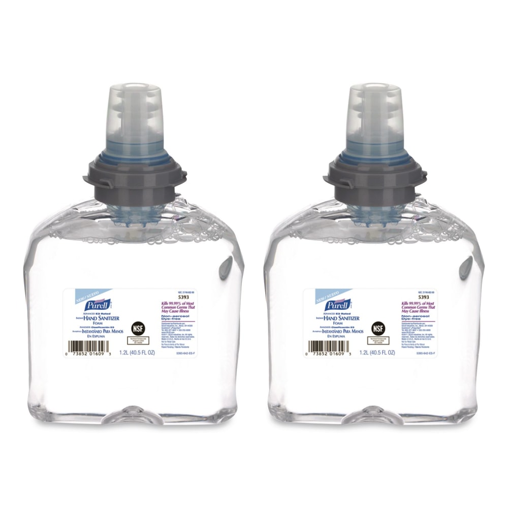 PURELL Advanced Hand Sanitizer E3-Rated Foam, 1,200 mL Refill, Fragrance-Free, 2/Carton