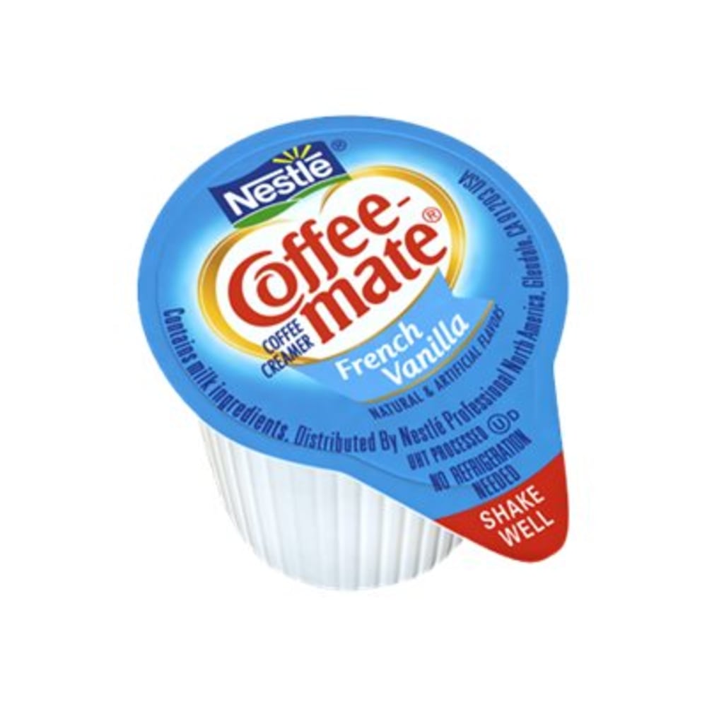 Nestle Coffee mate Single Serve Liquid Creamer, French Vanilla Flavor, 0.38 Oz, Carton Of 200