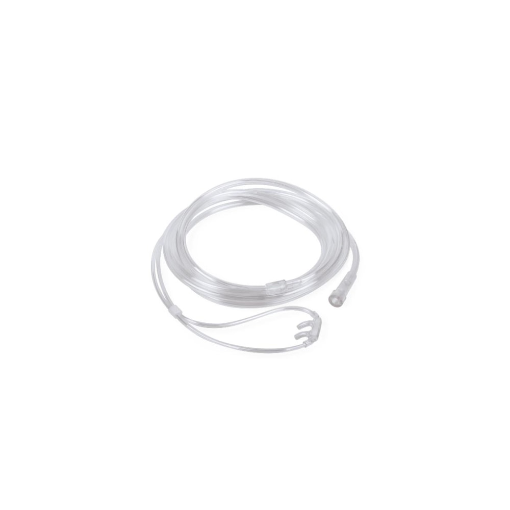 Medline Soft-Touch Oxygen Cannulas, Adult, Universal Connector, 7ft, Pack Of 50