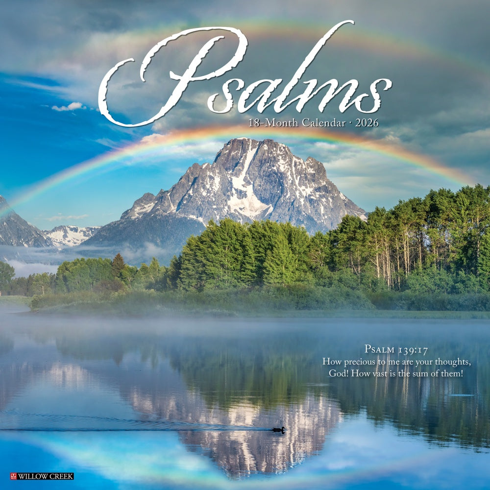 2026 Willow Creek Press Inspirational Monthly Wall Calendar, 12in x 12in, Psalms, January To December, 52471