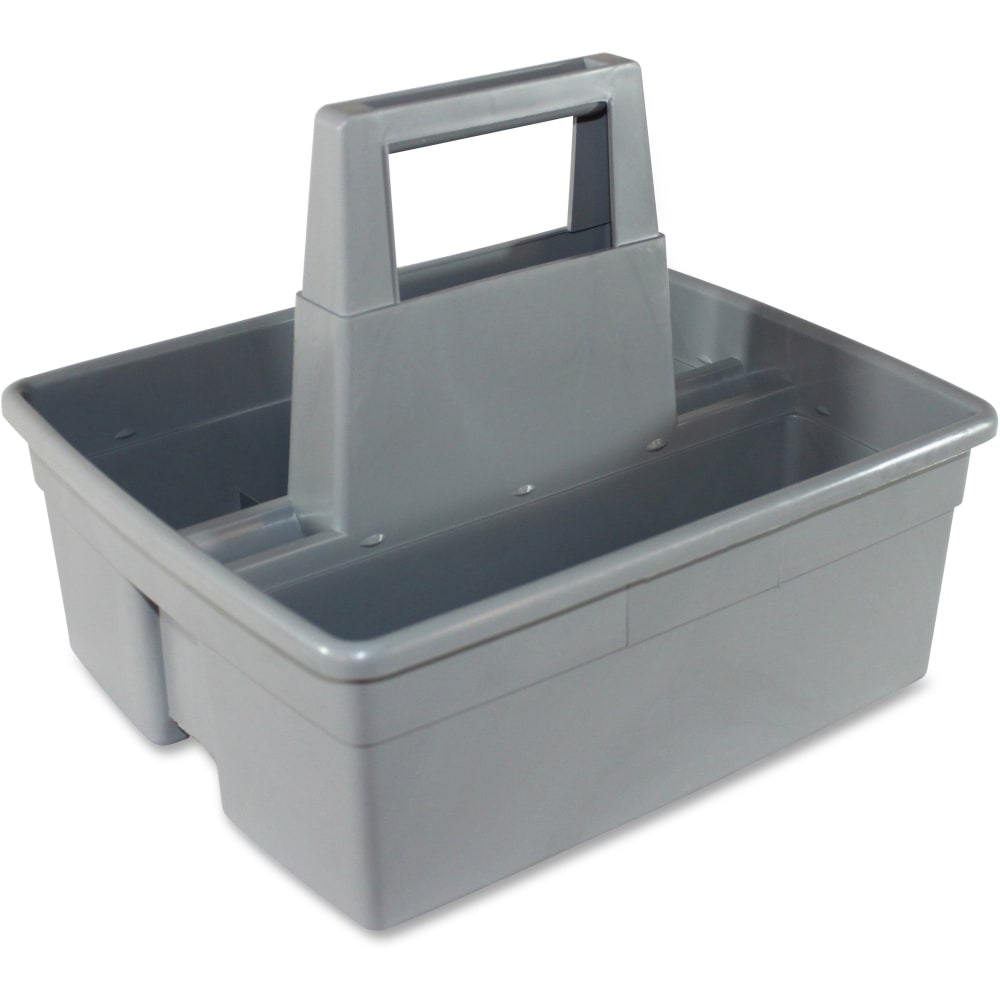 Impact Maids Basket, 2 Compartment(s), 10.10inH x 11.10inW x 12.90inL, Handle, Heavy Duty, Gray, Plastic