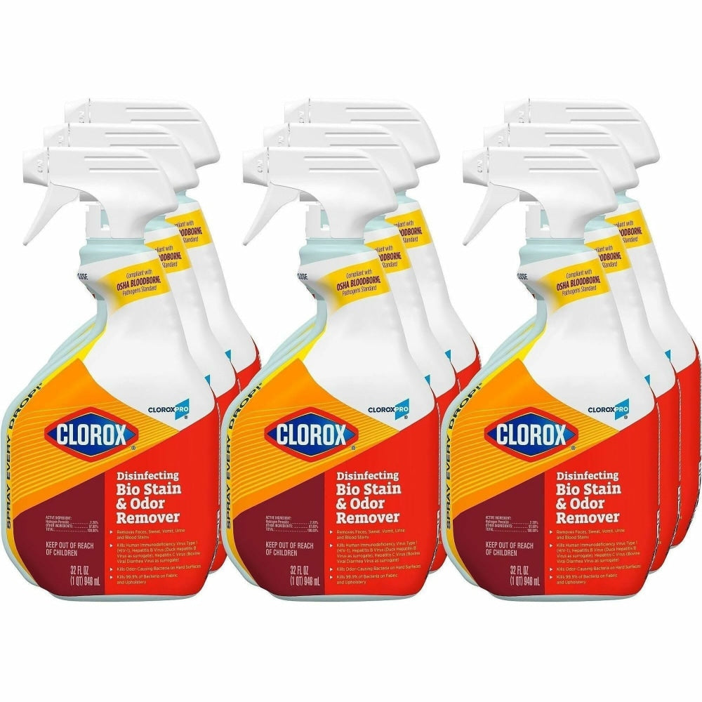 CloroxPro Disinfecting Bio Stain & Odor Remover Spray, Ready-To-Use, 32 fl oz, 432 Per Pallet - 31903PL