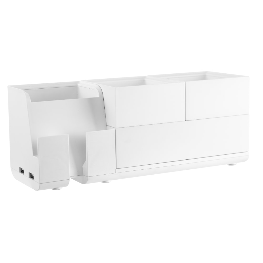 Bostitch Konnect Stackable 4-Piece Desk Organization Kit, White