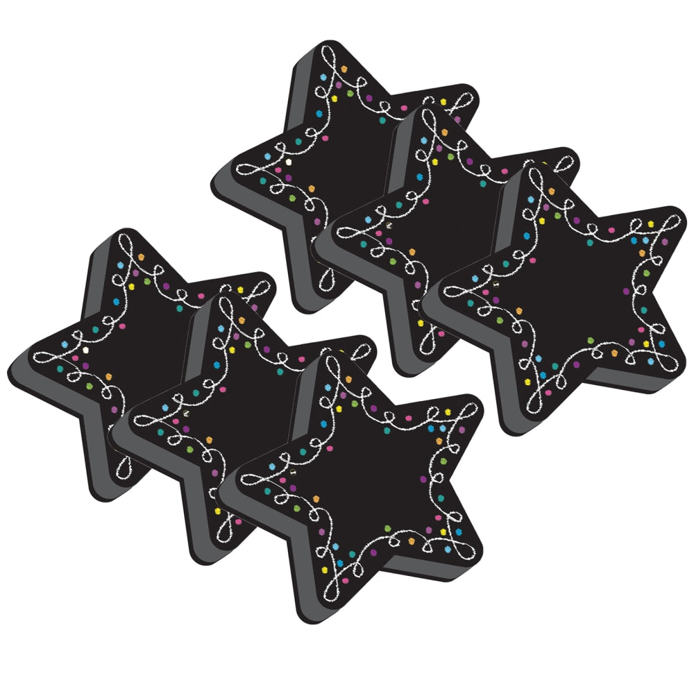 Ashley Productions Magnetic Whiteboard Erasers, 3-3/4in x 3-3/4in, Star Chalk, Pack Of 6 Erasers