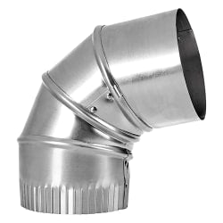 Lambro 4in 90 deg. Aluminum Adjustable Elbow Compatible With Semi-Rigid Duct, Silver, LAO2310