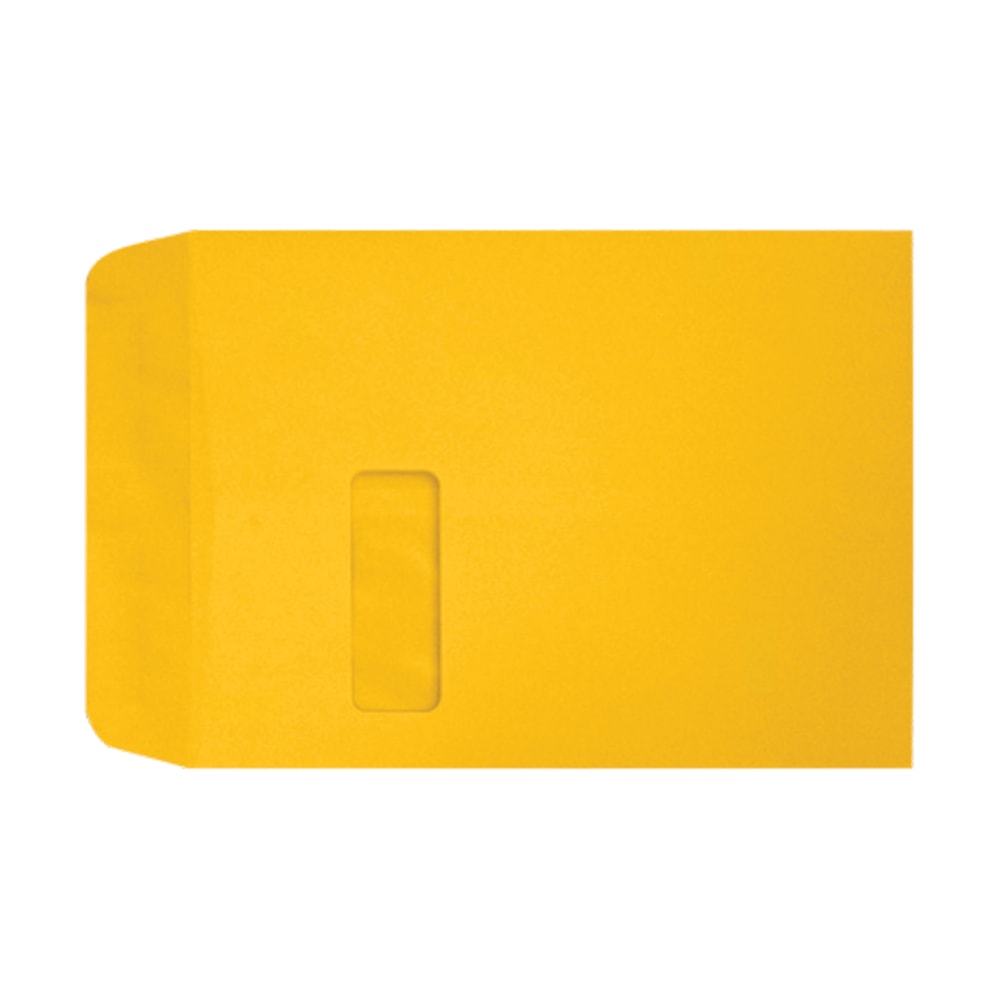 LUX #9 1/2 Open-End Window Envelopes, Top Left Window, Self-Adhesive, Sunflower, Pack Of 50