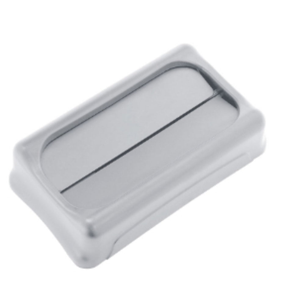 Rubbermaid Commercial Slim Jim Container Swing Lid - Rectangular - Plastic - Gray - 1 Each