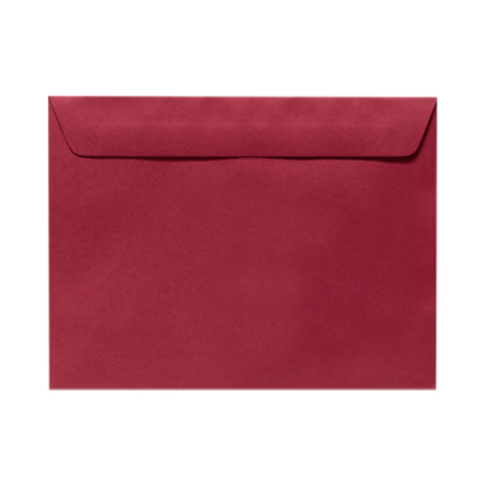 LUX Booklet 9in x 12in Envelopes, Gummed Seal, Garnet Red, Pack Of 50