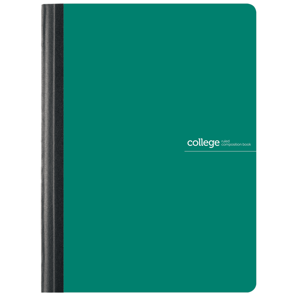 Office Depot Brand Poly Composition Book, 7-1/2in x 9-3/4in, College Ruled, 80 Sheets, Green