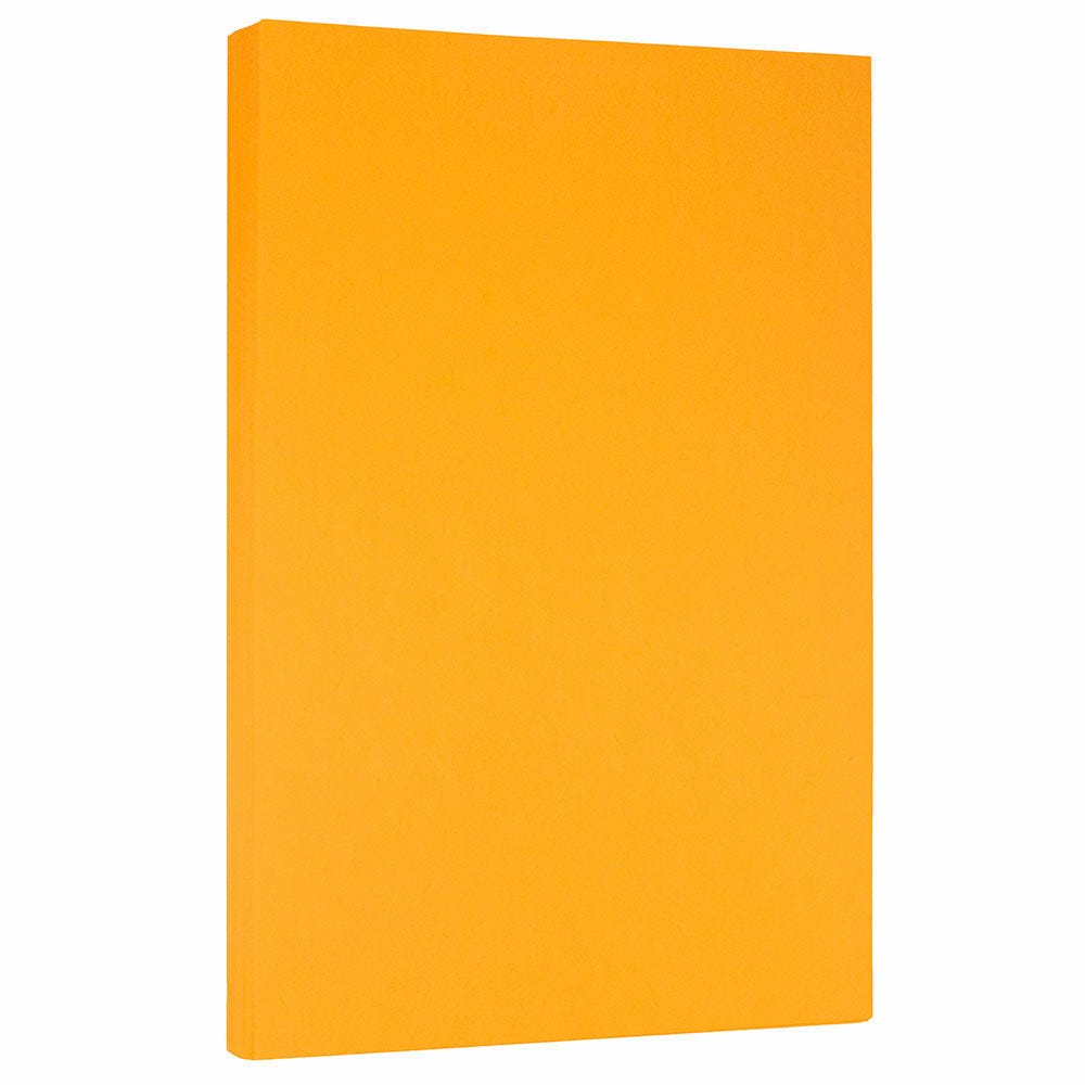 JAM Paper Legal Color Paper, Ultra Orange, Legal (8.5in x 14in), 100 Sheets Per Pack, 24 Lb