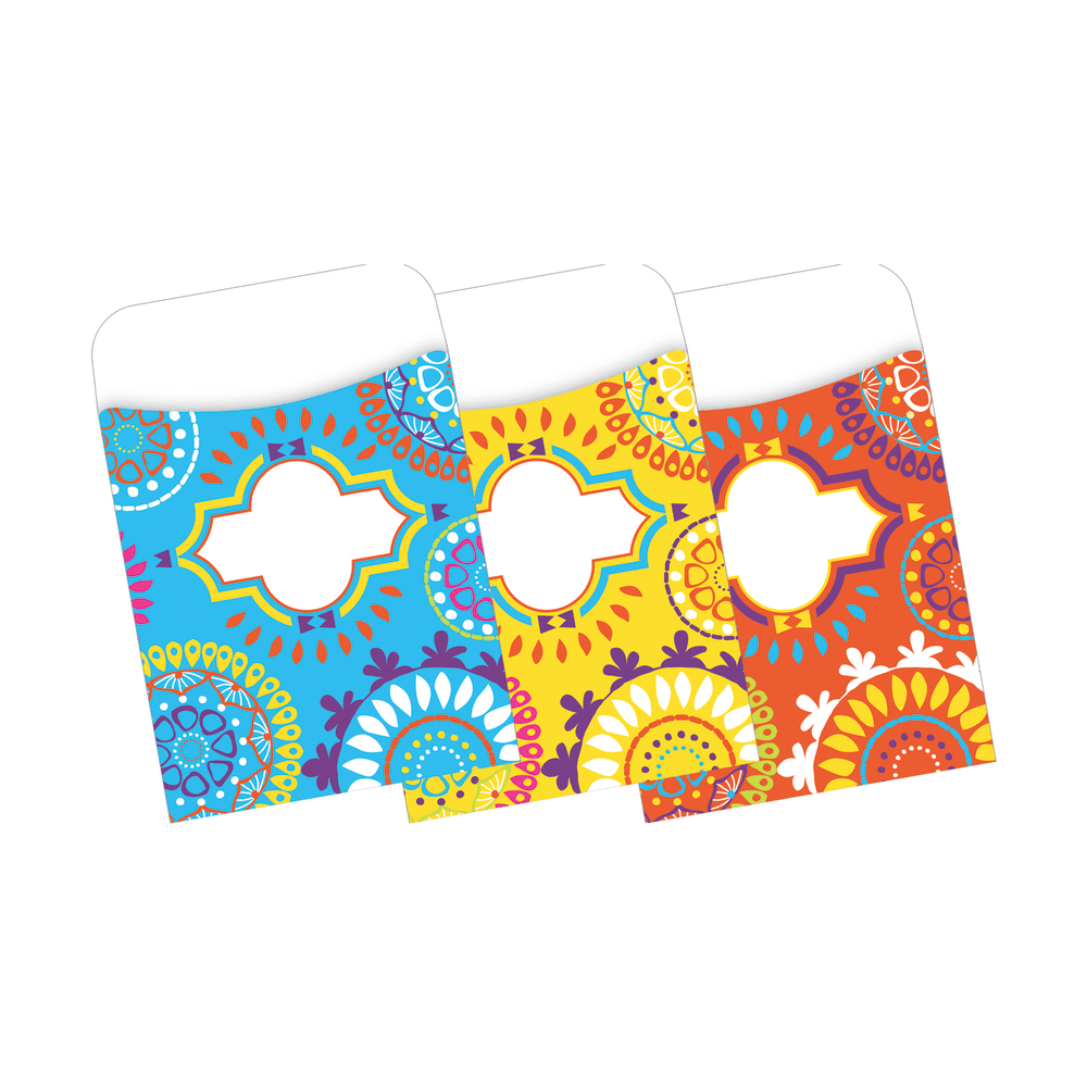 Barker Creek Peel & Stick Library Pockets, 3 1/2in x 5 1/8in, Moroccan, Pack Of 30