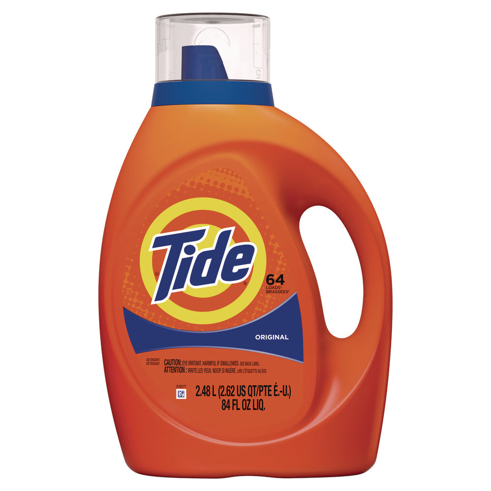 Tide HE Liquid Laundry Detergent, Original Scent, 64 Loads, 84 oz Bottle, 4/Carton