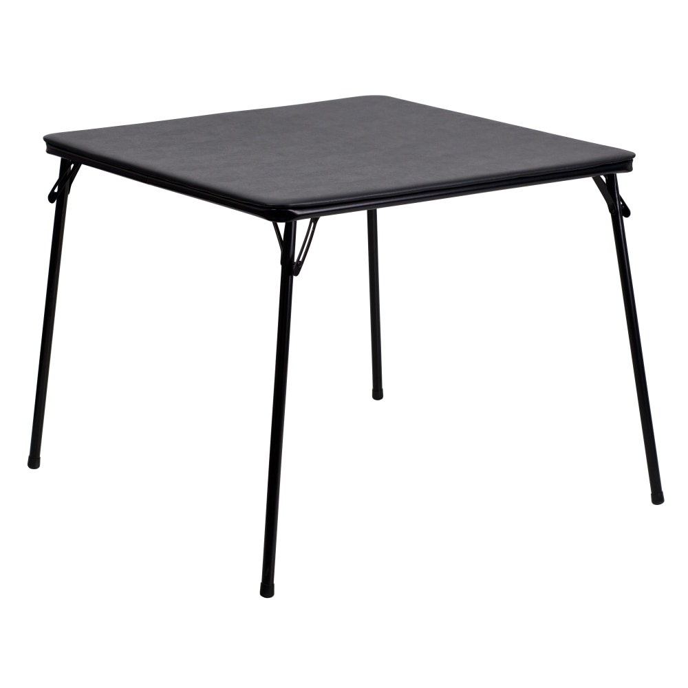 Flash Furniture Folding Card Table, 27-3/4inH x 33-1/2inW x 33-1/2inD, Black