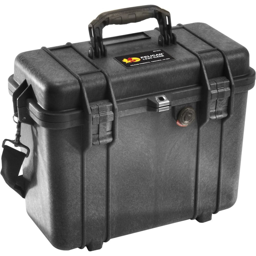 Pelican PELICAN 1430 TOP LOADER CASE BLACK - Double Throw Latch, Padlock Closure - Polycarbonate, Stainless Steel - Black