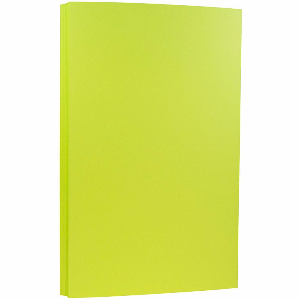 JAM Paper Card Stock, Wasabi Lime Green, Legal (8.5in x 14in), 65 Lb, Pack Of 50