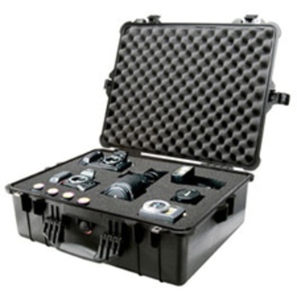 Pelican 1600 Shipping Box with Foam - Internal Dimensions: 21.43inx16.50inx 7.87in Depth - External Dimensions: 24.3inx19.4inx 8.7in Depth - Orange -