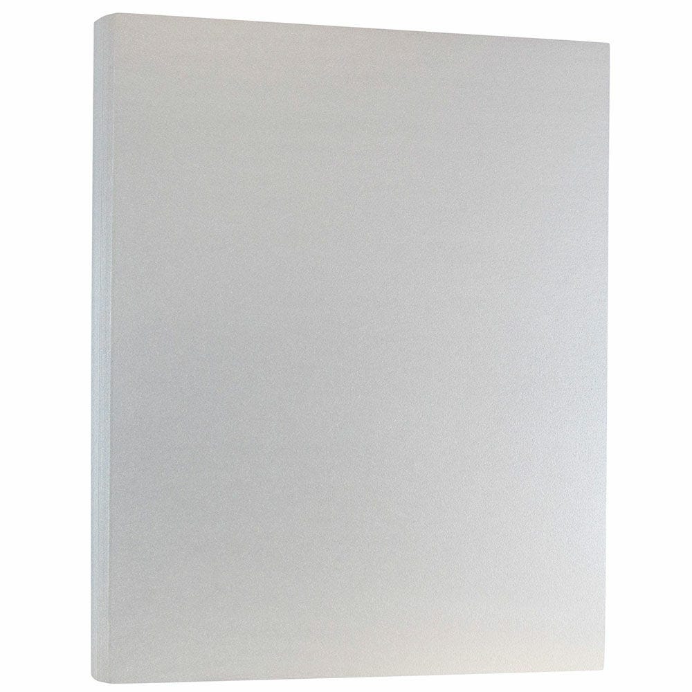 JAM Paper Vellum Bristol Card Stock, Stardream Silver, Letter (8.5in x 11in), 110 lb, Pack Of 50