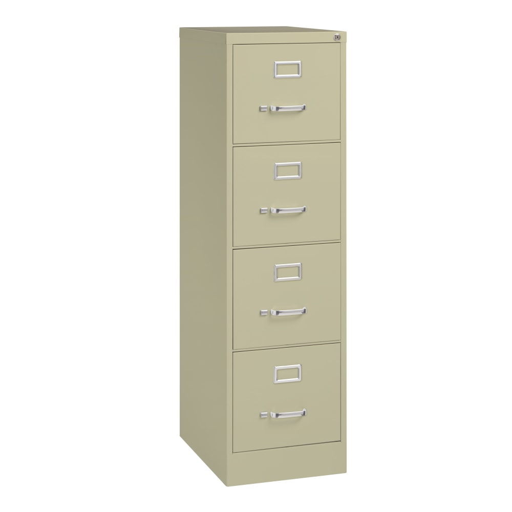 WorkPro 22inD Vertical 4-Drawer Letter-Size File Cabinet, Metal, Putty