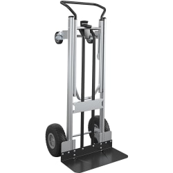 Cosco 2-in-1 Hybrid Hand Truck, 1000 lb Capacity, 4 Casters, 19.50inL x 19.50inW x 48inH, Black