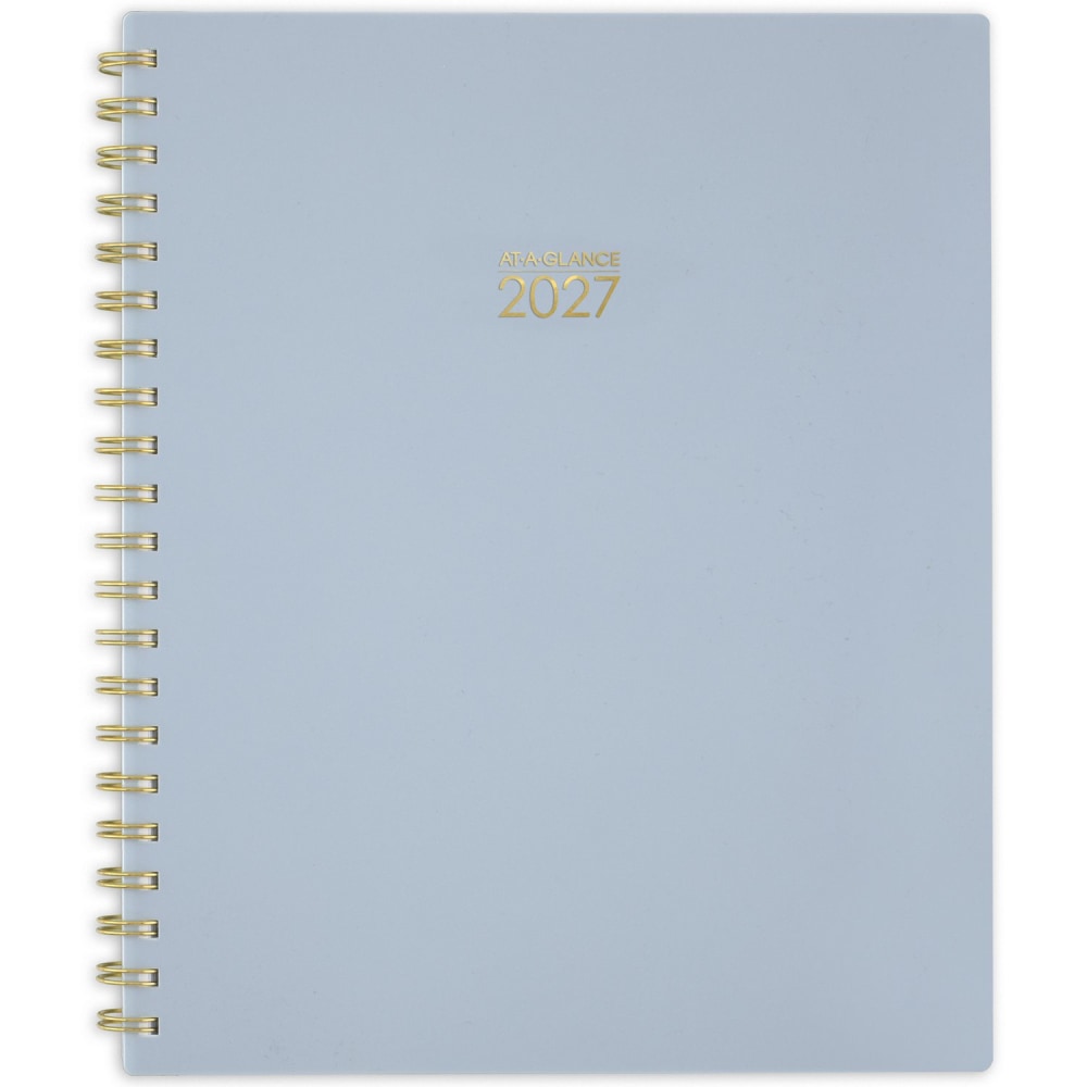 AT-A-GLANCE Harmony 2027 Weekly Monthly Planner, Ice Blue, Large, 8 1/2in x 11in