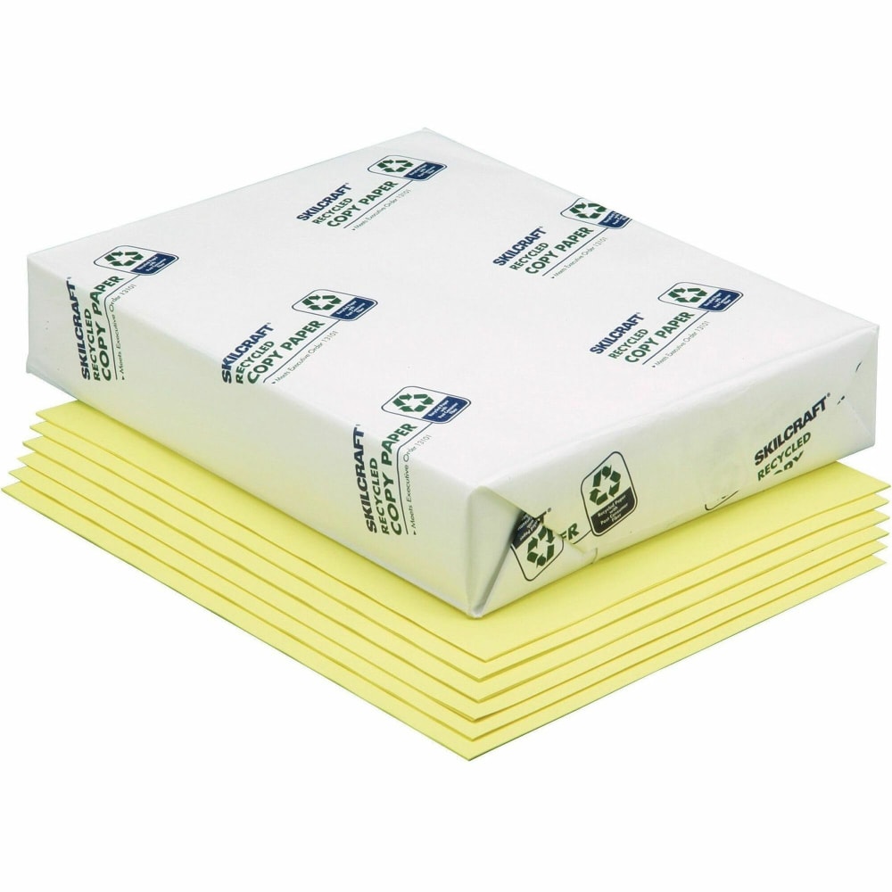 SKILCRAFT Color Xerographic Copy Paper, 10 Reams, Yellow, Letter (8.5inx11in), 5000 Sheets Per Case, 20 Lb, 84 Brightness (AbilityOne 7530-01-147-6811)