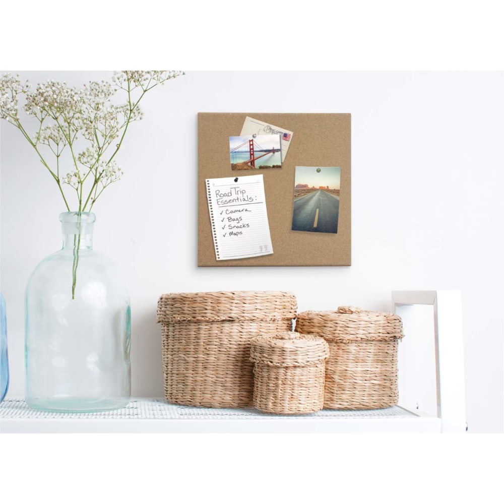 U Brands Cork Canvas Bulletin Board, 36in X 24in, Frameless, Actual Size 35in X 23in (2875U00-01)