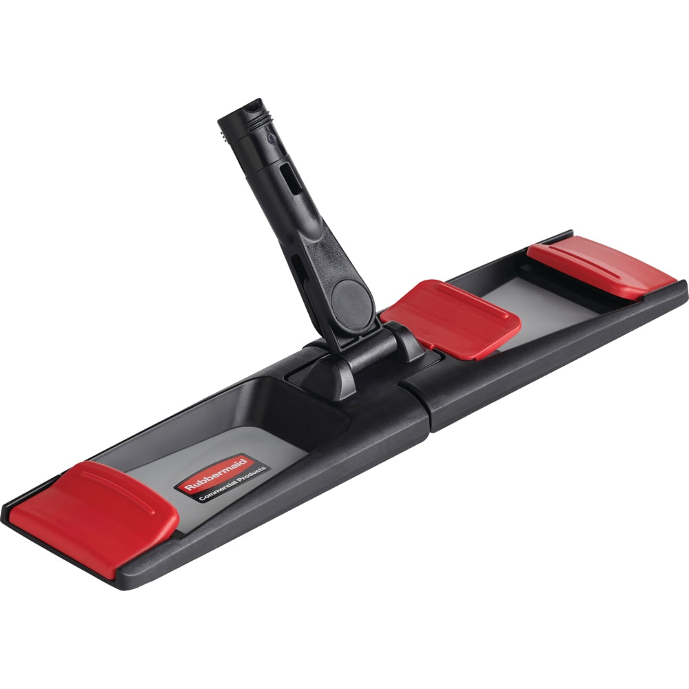 Rubbermaid Commercial Plastic Flat Mop Frame, 18-1/4in x 4in, Black/Gray/Red