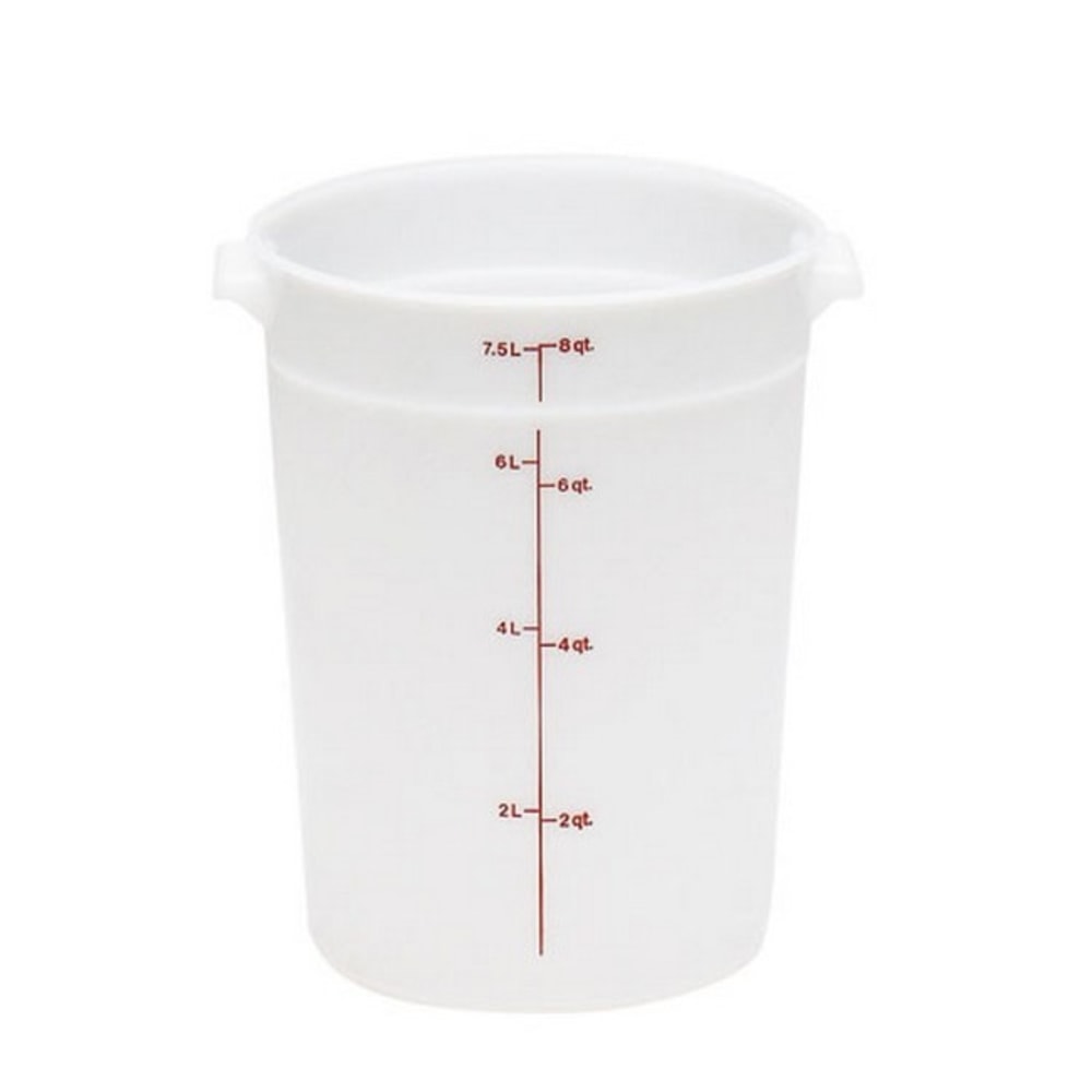 Cambro Food Storage Container, 8 Qt, White
