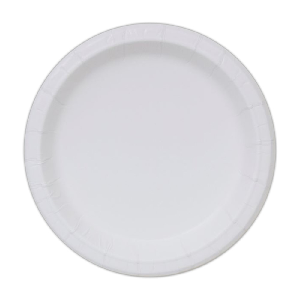 Aspen Ultra Coated Paper Plates, 8-1/2in, White, Case Of 250 Plates