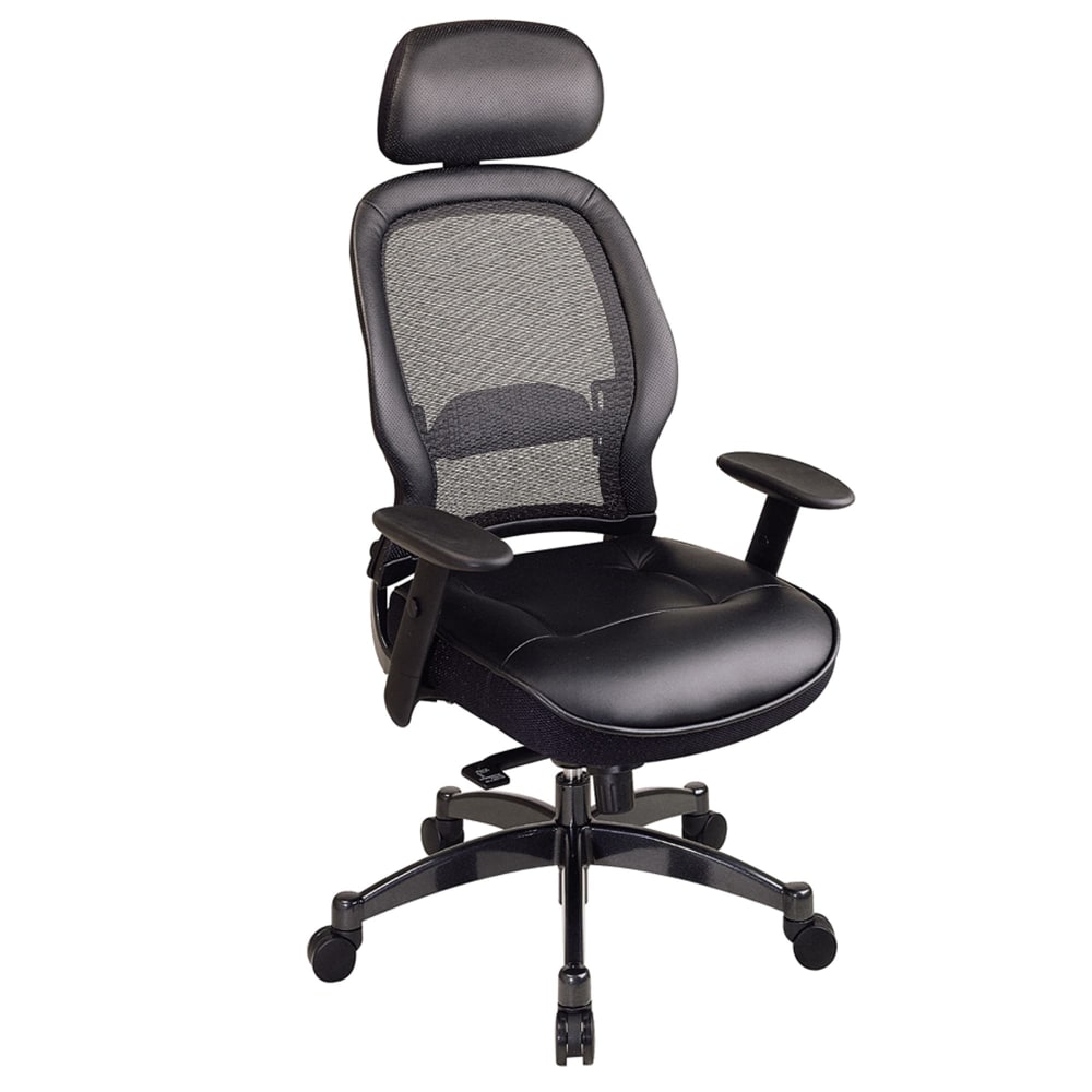Office Star Matrex Bonded Leather/Mesh High-Back Chair, Black
