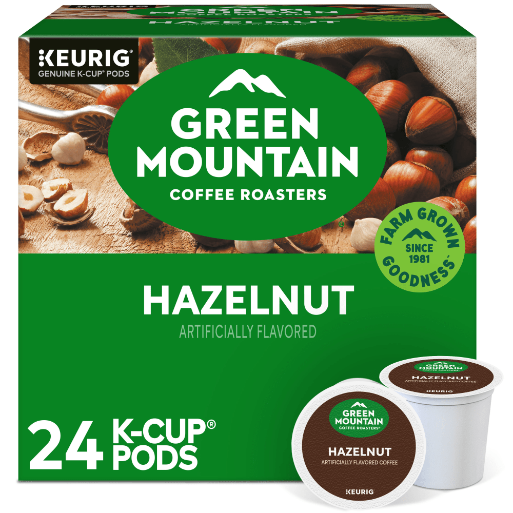 Green Mountain Coffee Single-Serve Coffee K-Cup Pods, Hazelnut, Carton Of 24