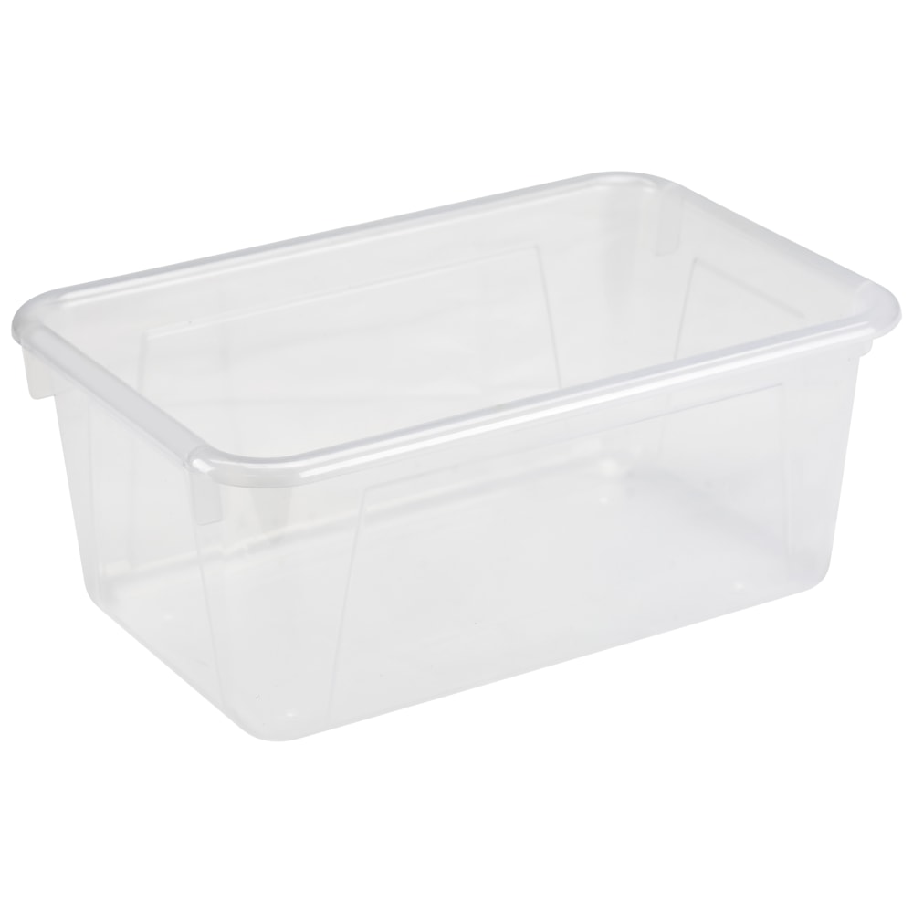 Storex Small Cubby Bins, 5-1/4inH x 8inW x 12-5/16inD, Translucent, Pack Of 5 Bins