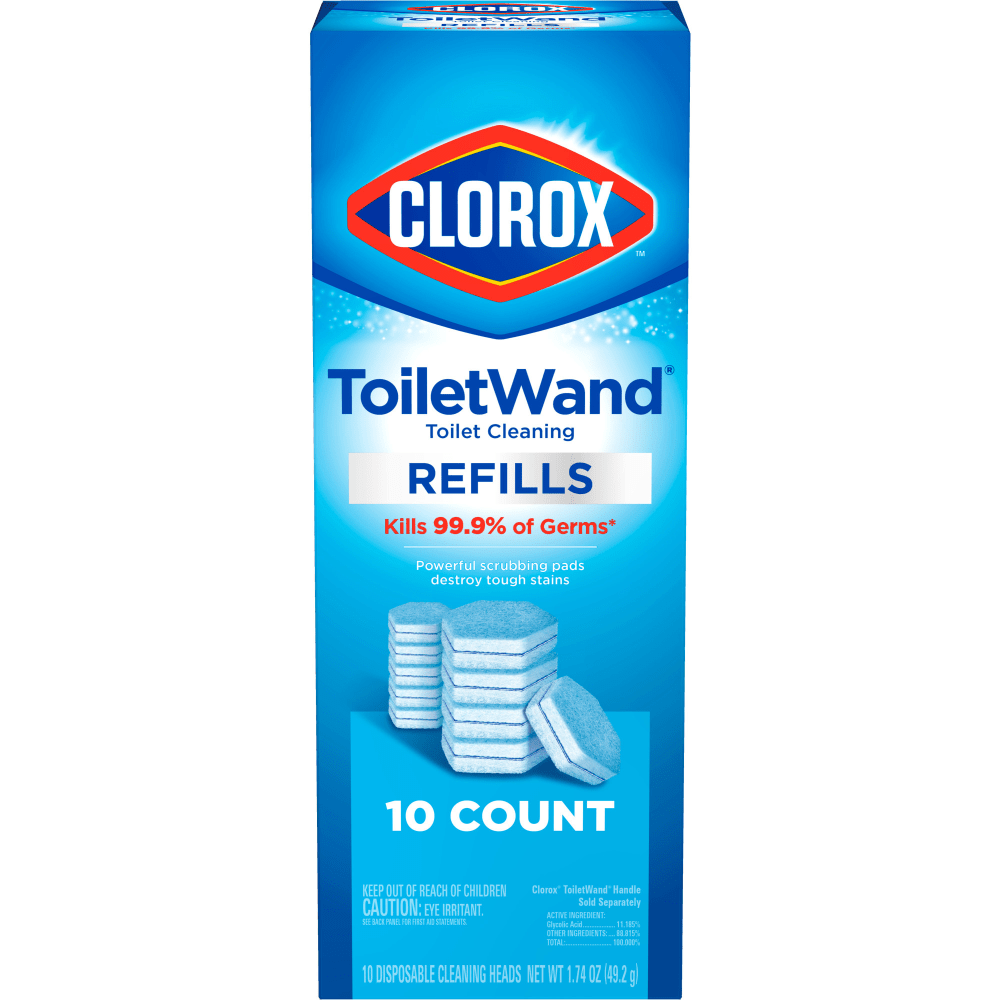 Clorox ToiletWand Toilet Cleaning Refills, Disinfecting Scrubbing Pads, 10 Count (01717)