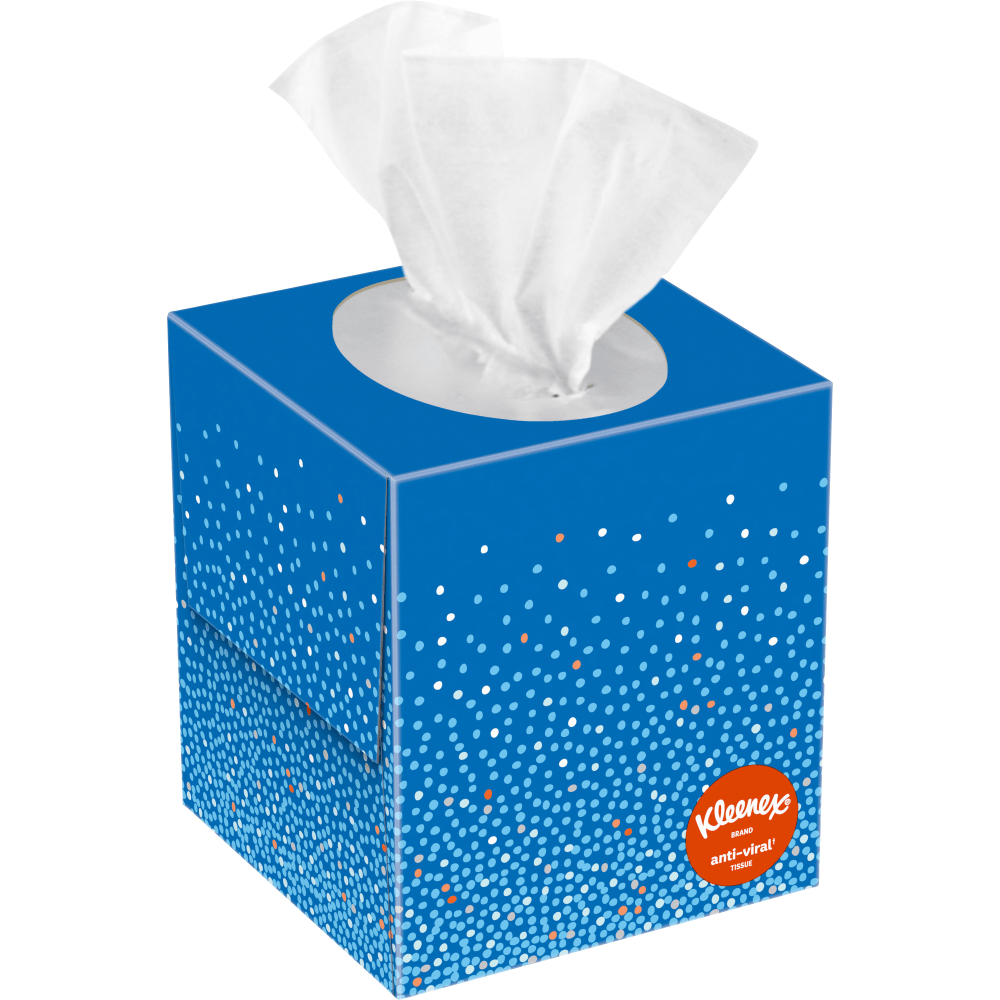 Kleenex Anti-Viral Unscented Facial Tissue, 55 Sheets, Pack Of 27 Boxes