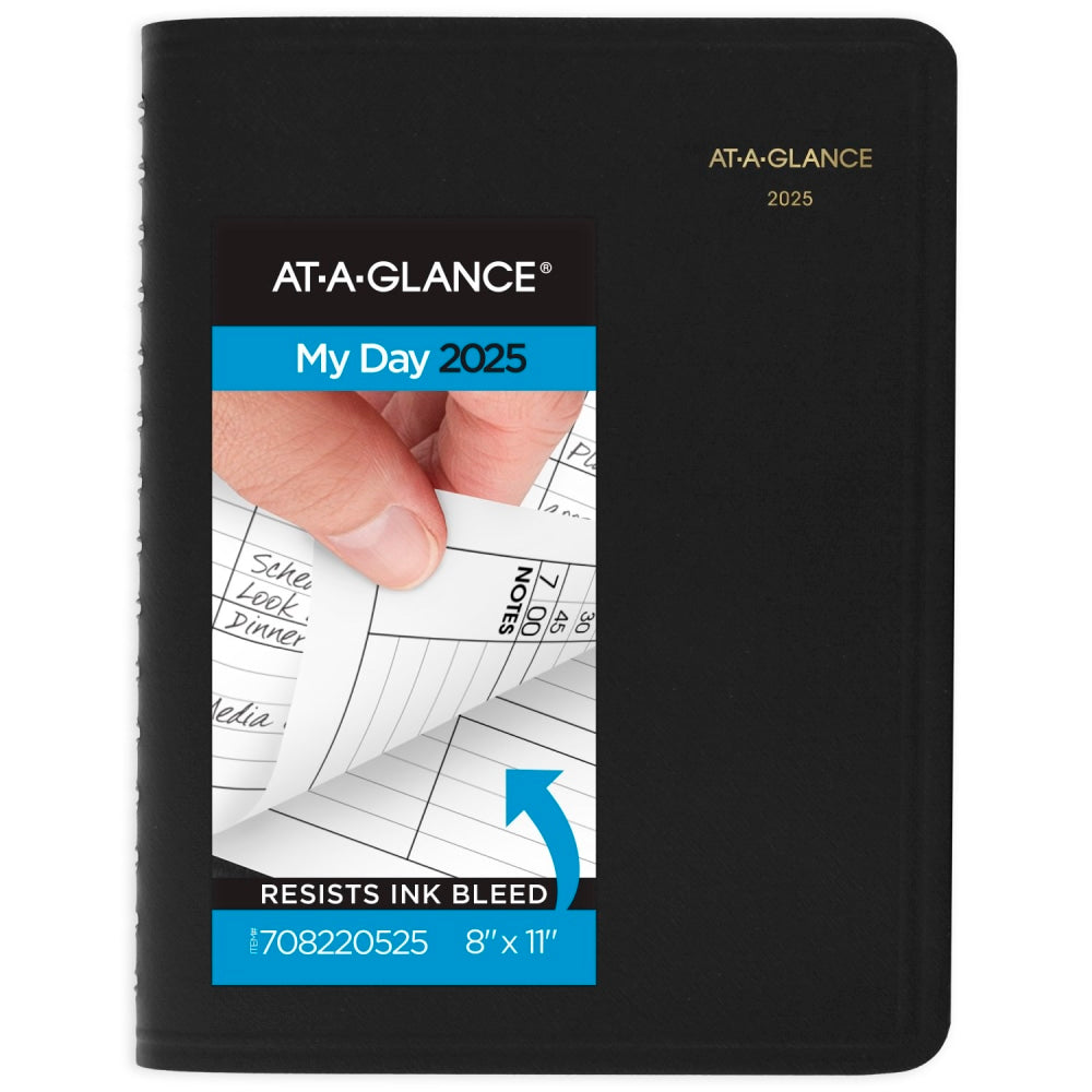 2025 AT-A-GLANCE 4-Person Daily Appointment Book, 8in x 11in, Black, January To December, 7082205