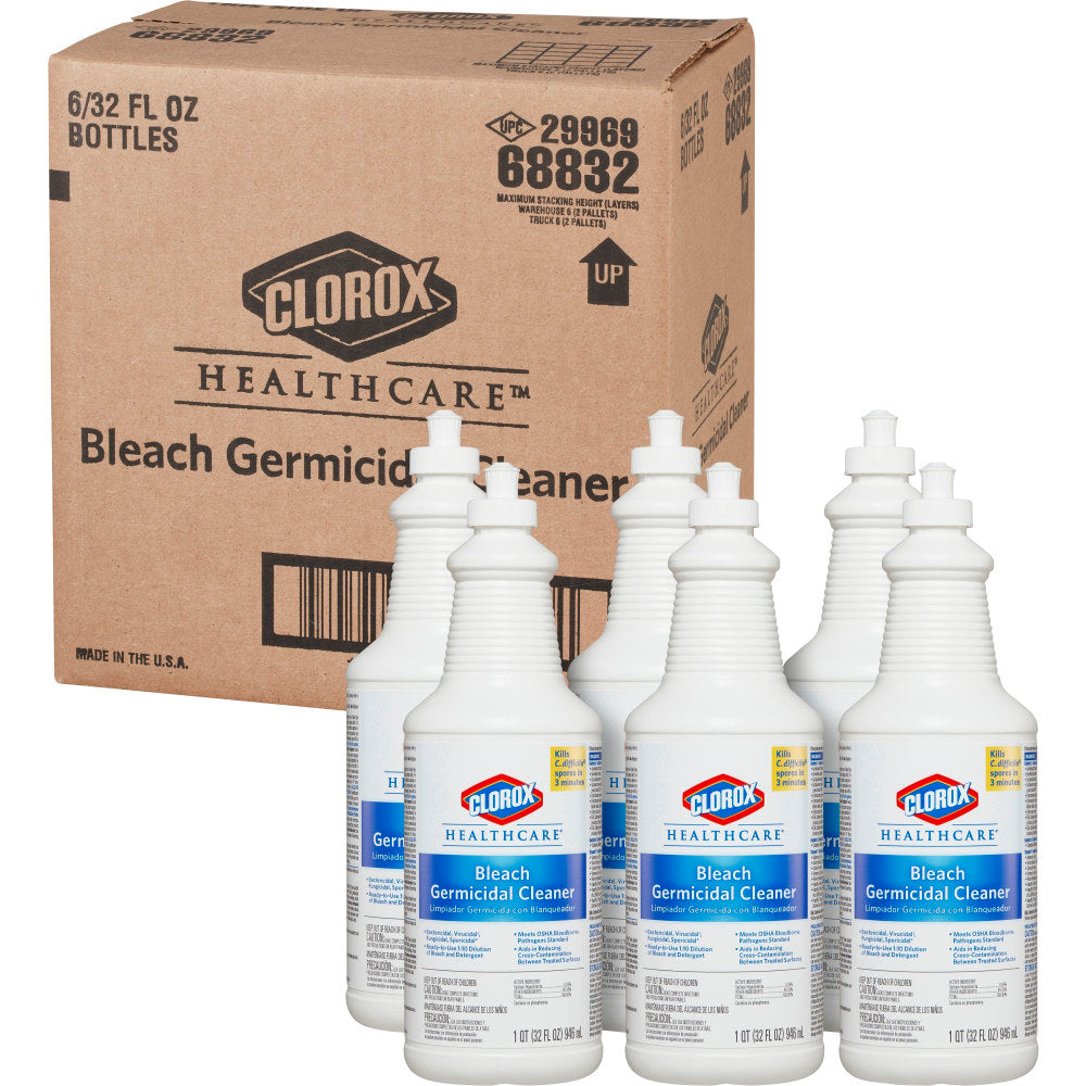 Clorox Healthcare Pull-Top Bleach Germicidal Cleaner - Ready-To-Use - 32 fl oz (1 quart) - Disinfectant, Fast Acting, Refillable, Cleanse, Ant