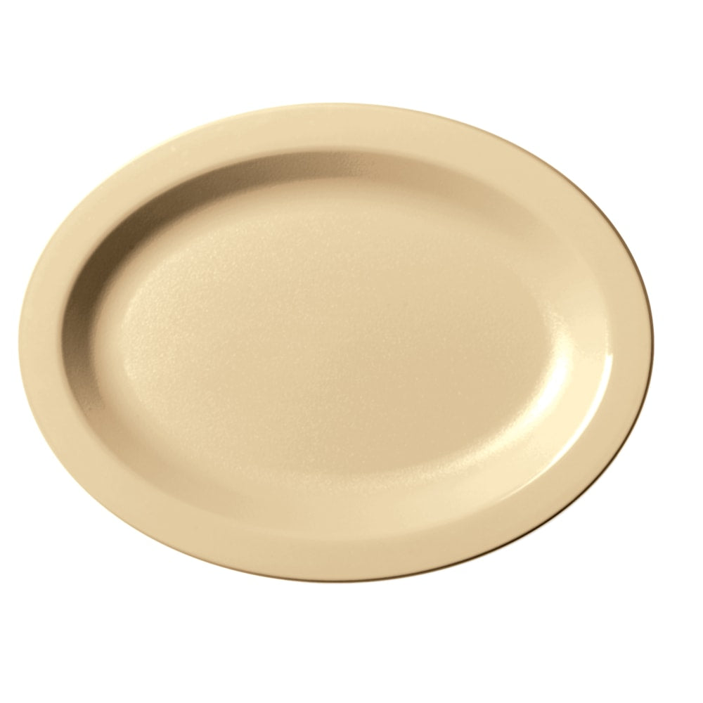 Cambro Camwear Plastic Oval Dinnerware Plates, 12in, Beige, Pack Of 24 Plates