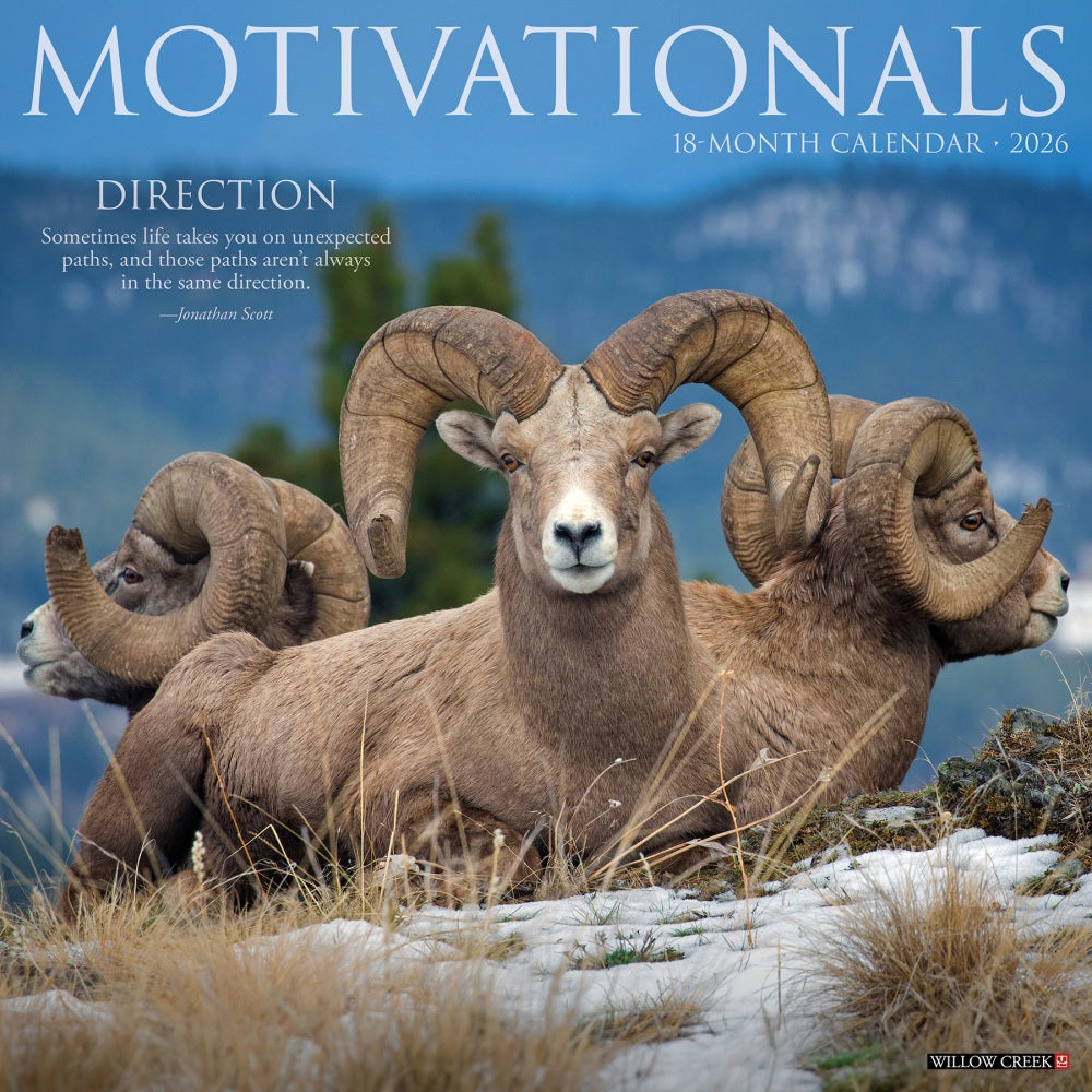 2026 Willow Creek Press Inspirational Monthly Wall Calendar, 12in x 12in, Motivationals, January To December, 52037