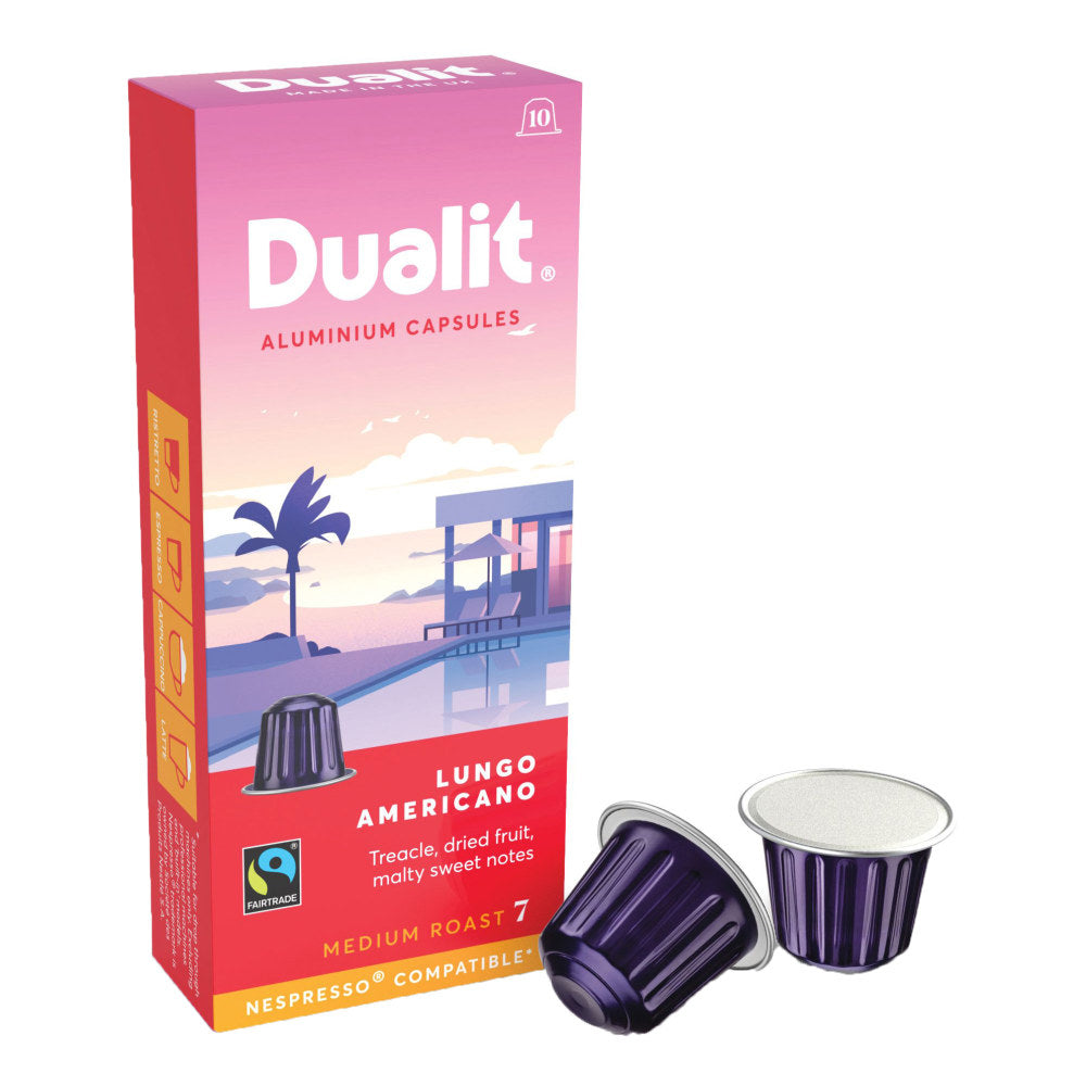 Dualit and Nespresso Compatible Aluminum Coffee NX Freshpacks, Lungo Americano Espresso, Carton Of 100
