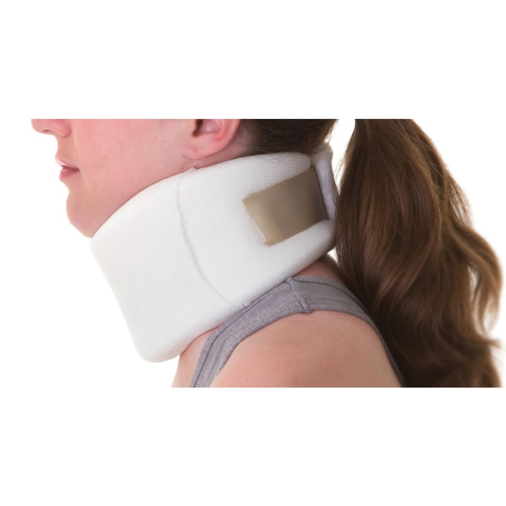Medline Serpentine Firm Foam Cervical Collar, Large, 5in x 23 1/2in, White