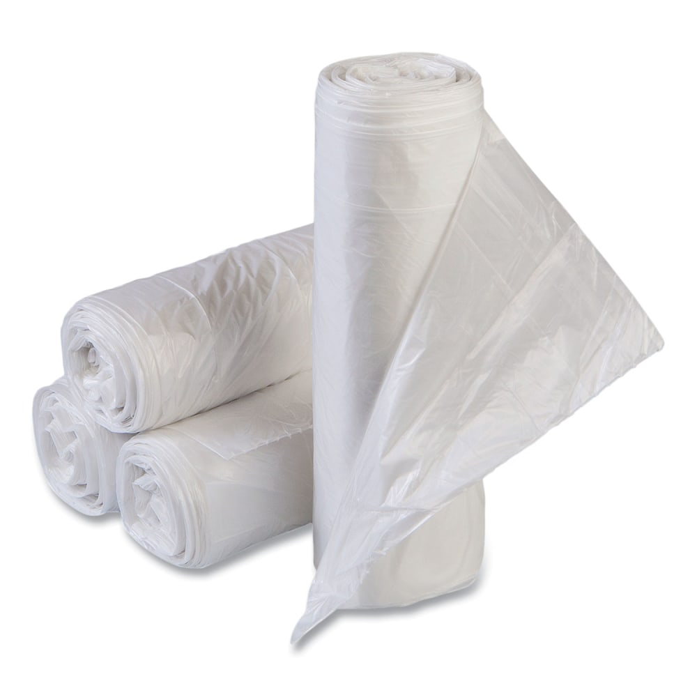 Interplast Group High Density Commercial Can Liner Value Pack, 30 gal, 11 mic, 30in x 36in, Clear, Interleaved Roll, 25 Bags/Roll, 20 Rolls/CT