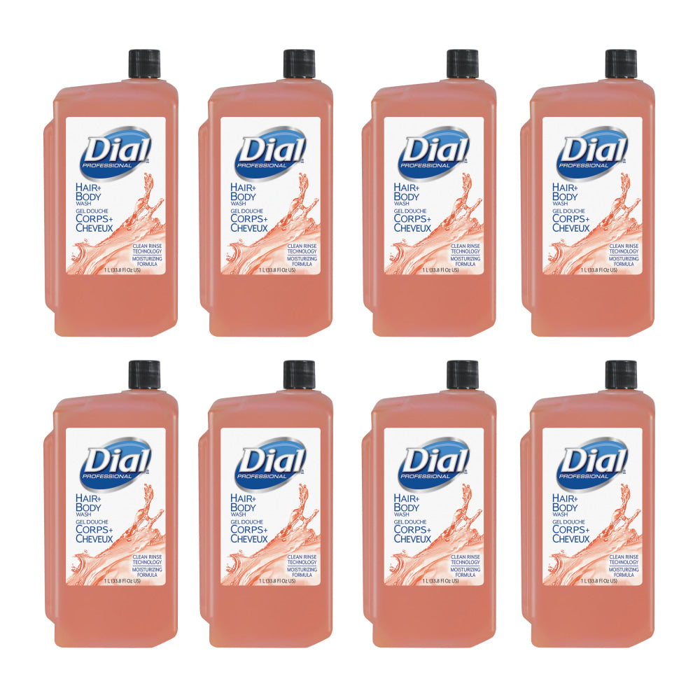 Dial Professional Dispenser Refill Hair/Body Wash - 33.8 fl oz (1000 mL) - Hair, Body, Skin - Orange - Moisturizing - 8 / Carton